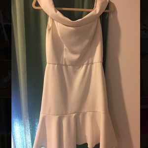 WHITE ABS off the shoulder dress size small
